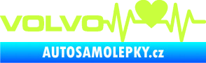 Samolepka Srdeční tep 021 levá Volvo srdcem limetová