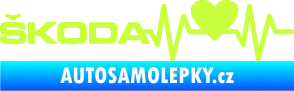 Samolepka Srdeční tep 025 levá škoda limetová