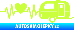 Samolepka Srdeční tep 030 pravá kempování limetová