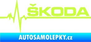 Samolepka Srdeční tep 034 pravá Škoda limetová