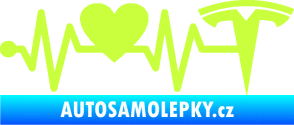 Samolepka Srdeční tep 043 pravá Tesla limetová