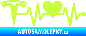Samolepka Srdeční tep 043 levá Tesla limetová