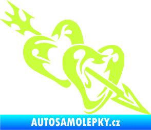 Samolepka Srdíčka 001 pravá se šípem limetová