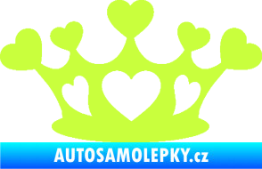 Samolepka Srdíčka korunka limetová