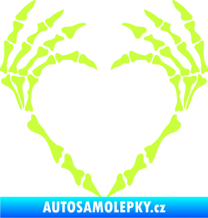 Samolepka Srdíčko z kostí limetová
