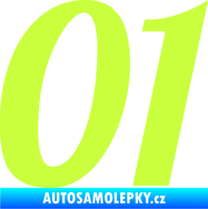 Samolepka Startovní číslo 01 typ 3 limetová