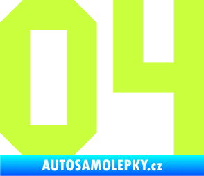 Samolepka Startovní číslo 04 limetová