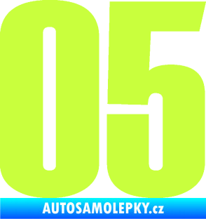 Samolepka Startovní číslo 05 typ 2 limetová