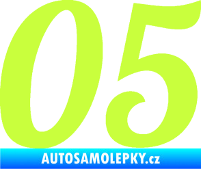 Samolepka Startovní číslo 05 typ 3 limetová