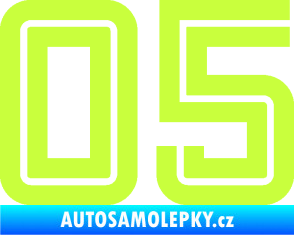 Samolepka Startovní číslo 05 typ 7 limetová
