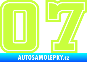 Samolepka Startovní číslo 07 typ 5 limetová
