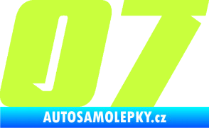 Samolepka Startovní číslo 07 typ 6 limetová