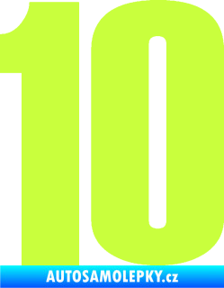 Samolepka Startovní číslo 10 typ 2    limetová