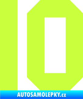 Samolepka Startovní číslo 10 limetová