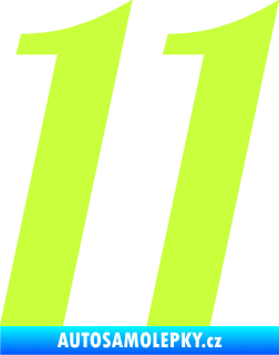 Samolepka Startovní číslo 11 typ 3   limetová