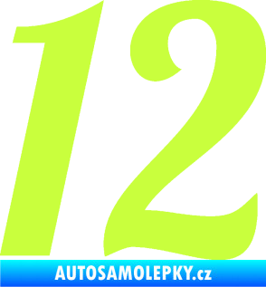 Samolepka Startovní číslo 12 typ 3    limetová