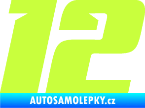 Samolepka Startovní číslo 12 typ 6 limetová