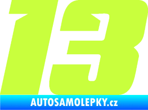Samolepka Startovní číslo 13 typ 6 limetová