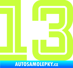 Samolepka Startovní číslo 13 typ 7 limetová
