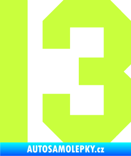 Samolepka Startovní číslo 13 limetová