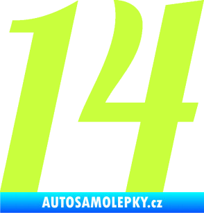 Samolepka Startovní číslo 14 typ 3      limetová