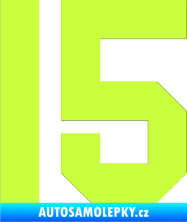 Samolepka Startovní číslo 15 limetová