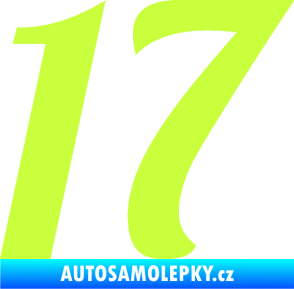 Samolepka Startovní číslo 17 typ 3        limetová