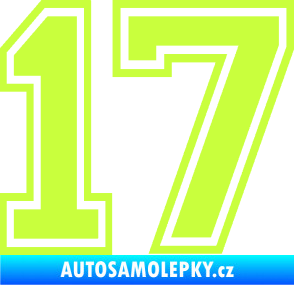 Samolepka Startovní číslo 17 typ 4 limetová