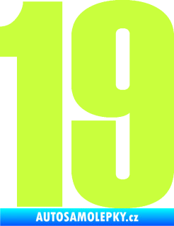 Samolepka Startovní číslo 19 typ 2      limetová