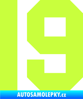 Samolepka Startovní číslo 19 limetová