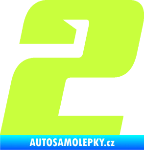 Samolepka Startovní číslo 2 typ 6 limetová