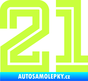 Samolepka Startovní číslo 21 typ 7 limetová