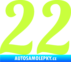 Samolepka Startovní číslo 22 typ 3 limetová