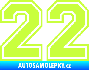 Samolepka Startovní číslo 22 typ 4 limetová