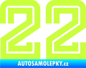 Samolepka Startovní číslo 22 typ 7 limetová