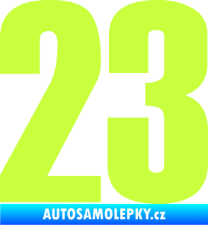 Samolepka Startovní číslo 23 typ 2          limetová