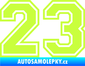 Samolepka Startovní číslo 23 typ 4 limetová