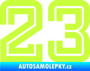 Samolepka Startovní číslo 23 typ 7 limetová