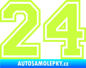 Samolepka Startovní číslo 24 typ 4 limetová