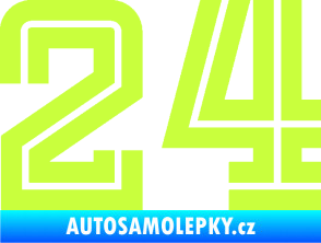 Samolepka Startovní číslo 24 typ 7 limetová