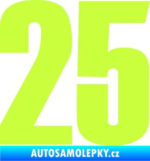 Samolepka Startovní číslo 25 typ 2       limetová