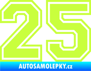 Samolepka Startovní číslo 25 typ 4 limetová