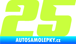 Samolepka Startovní číslo 25 typ 6 limetová
