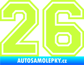 Samolepka Startovní číslo 26 typ 4 limetová
