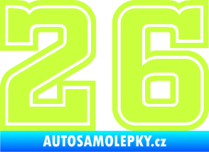 Samolepka Startovní číslo 26 typ 5 limetová