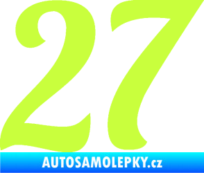 Samolepka Startovní číslo 27 typ 3 limetová