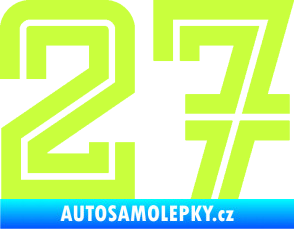 Samolepka Startovní číslo 27 typ 7 limetová
