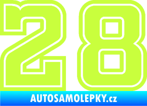 Samolepka Startovní číslo 28 typ 5 limetová