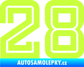 Samolepka Startovní číslo 28 typ 7 limetová