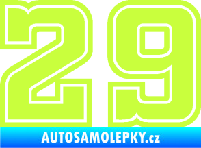 Samolepka Startovní číslo 29 typ 5 limetová